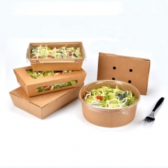 Caja de papel plegable de sushi para alimentos con ventana / tapa