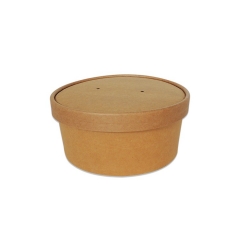 Biodegradable Take Away Kraft Salad Paper Bowl with Paper Lid