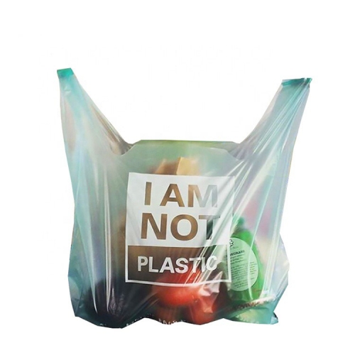 Benutzerdefinierte Grohandel biologisch abbaubare PLA Plastikeinkaufstaschen