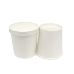 White cardboard soup cup soup bowl with lids