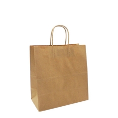 brown shopping customised paper bag packaging flat handle kraft paper bag