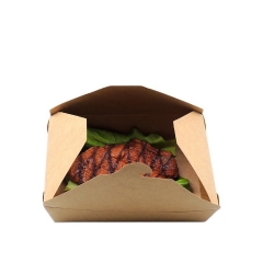 Disposable Kraft Paper Lunch Box Clamshell Biodegradable Lunch Box Packing