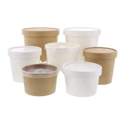 8OZ/12OZ/16OZ/32OZ Kraft Paper Soup Cup With Vented Lid