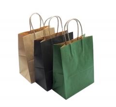 Hàng mới về Túi mua sắm tái chế Túi giấy lực lượng đáy rộng có logo của bạn