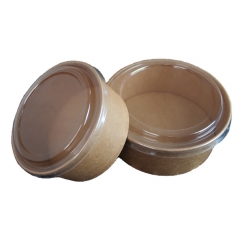 キャップ付き16OZプレーンクラフトペーパーボウルサラダ