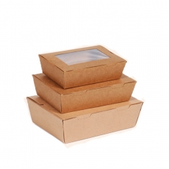 Caja de embalaje de papel Kraft popular para ensalada