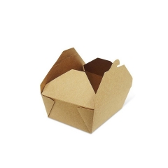 Fiambrera biodegradable Caja de empaquetado desechable de papel Kraft para comida para llevar