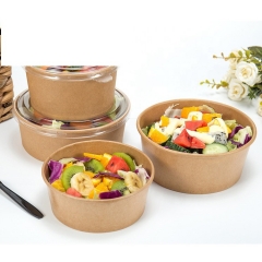 500/750/1000/1200/1300ml Herstellung PLA biologisch abbaubare Salatpapierschale mit Deckel