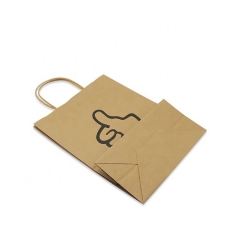 कस्टम लोगो प्रिंटेड टेक अवे फूड पैकेजिंग शॉपिंग ब्राउन पेपर बैग