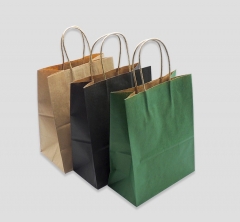 Bolsa de papel de compras personalizada para alimentos con asa