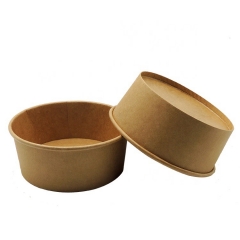 High Quality Paper Fruit Salad Container Kraft Salad Bowl