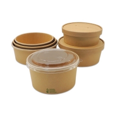 Saladeira descartável biodegradável de grau alimentício 100% com tampa