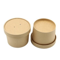 環境にやさしい使い捨てのカスタマイズされたカップ生分解性8oz-32ozクラフト紙スープカップ
