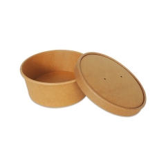 Biodegradable Take Away Kraft Salad Paper Bowl with Paper Lid