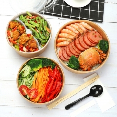 Salad Serving Bowl Disposable Paper food Bowl With lid