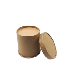 8OZ 12OZ 16OZ 24OZ 32OZ Carta Kraft Ciotola di Carta Kraft per Zuppa con Coperchio