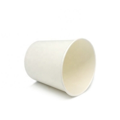 ถังกระดาษกันไขมันสีขาวแบบใช้แล้วทิ้งสำหรับถ้วยซุปพร้อมฝาปิด
