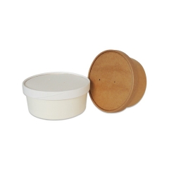 Biodegradable Take Away Kraft Salad Paper Bowl with Paper Lid