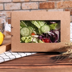 Bol à salade de restauration rapide Bote d'emballage en papier Kraft