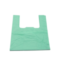 ถุงช้อปปิ้งม้วนแบบใช้แล้วทิ้งที่ย่อยสลายได้ 100% ถุงช้อปปิ้งพลาสติกย่อยสลายได้