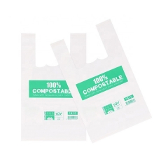 Оптовая цена 100% биоразлагаемая упаковка на заказ пластиковая футболка полиэтиленовый пакет для покупок
