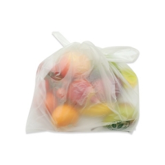 Bolsos biodegradables de la maicena del bolso de basura orgánico del logotipo de encargo con las asas