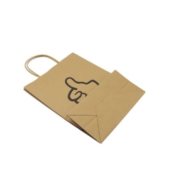 brown shopping customised paper bag packaging flat handle kraft paper bag