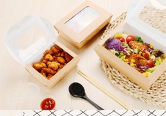 Caixa de papel descartável de comida kraft impressa personalizada para alimentos