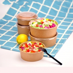 Disposable 1500ml Paper Bowl biodegradable Food Bowl With Lid