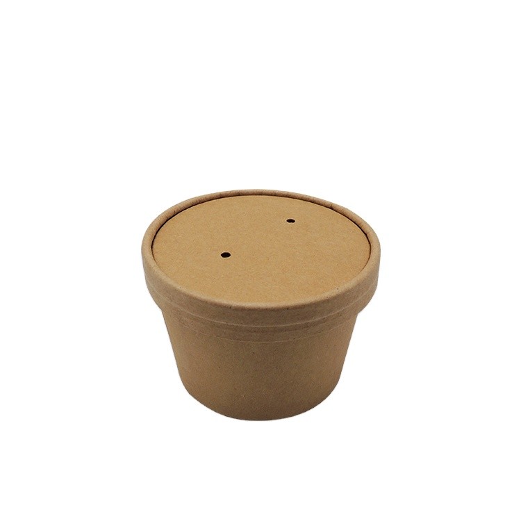 12 oz Disposable Paper Soup Cups With Paper Lids