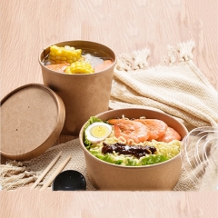 Kraft Paper Salad Bowl/Disposable Paper Soup Bowl