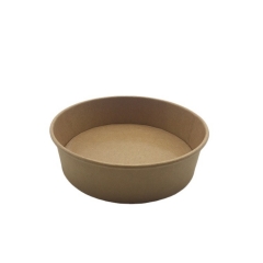 Large Capacity Romen Kraft Paper Bowl Salad Bowl With Plastic Lid