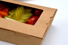 Wachsbeschichtete Lebensmittelbox zum Mitnehmen aus Papier