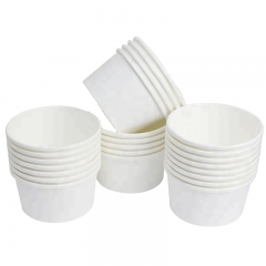 Disposable White Grease Proof Paper Bucket For Soup Cups With Lids