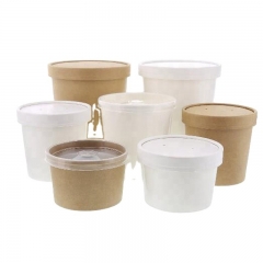 Hot Soup Paper Bowls Soup Cup With Plastic/Paper Lid