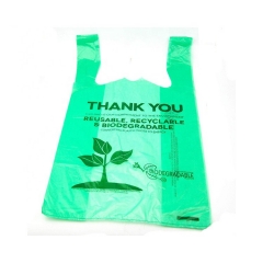 Sac d'emballage de t-shirt 100 % biodégradable en amidon de mas en rouleau jetable compostable