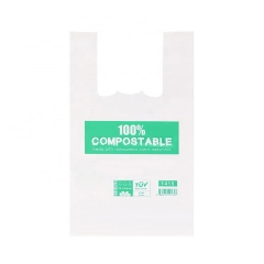Grohandelspreis 100% biologisch abbaubare kundenspezifische Verpackung Plastikt-shirt Einkaufen Plastiktüte