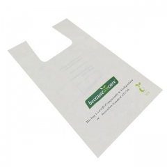 Bolsas de compras de logotipo personalizado de almidón de maíz compostable ecológico