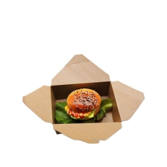 Disposable Kraft Paper Lunch Box Clamshell Biodegradable Lunch Box Packing