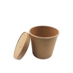 8OZ,12OZ,16OZ,24OZ,32OZ Kraft Soup Paper Bowl with Kraft Paper Lid