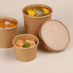 Isolierte heie Miso Suppenschüssel aus Kraftpapier