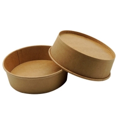 Eco-friendly Disposable Kraft Paper Salad Bowl With Lid