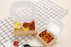 Kraft Paper Lunch Box Fast Food Box Salad Box With Window