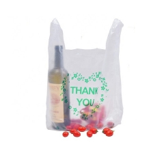 La bolsa de plástico biodegradable del supermercado de la fruta de la camiseta del logotipo de la impresión de encargo