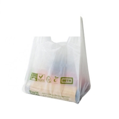 Proveedor chino bolsas biodegradables PLA compostables bolsas de compras con logotipos