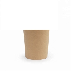 Custom Logo Printed White Kraft Paper Bucket For Hot Soup With Lid