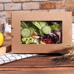 Kraft Salad Paper Box Package With Window