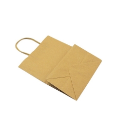 Оптовый пользовательский торговый мешок из крафт-бумаги для еды с ручкой