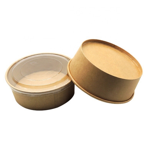 1300ML disposable food grade kraft Paper Bowls With Clear PET Lids