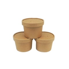 Conteneur de tasse de soupe en papier kraft de vente chaude pour soupe chaude